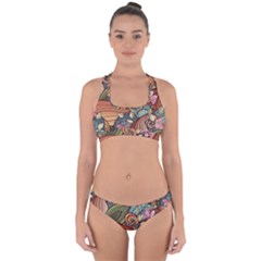 Multicolored Flower Decor Flowers Patterns Leaves Colorful Cross Back Hipster Bikini Set from ArtsNow.com