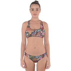 Multicolored Flower Decor Flowers Patterns Leaves Colorful Cross Back Hipster Bikini Set from ArtsNow.com