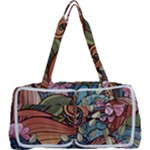 Multicolored Flower Decor Flowers Patterns Leaves Colorful Multi Function Bag