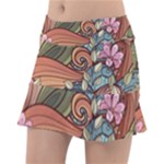 Multicolored Flower Decor Flowers Patterns Leaves Colorful Classic Tennis Skirt