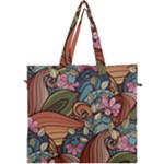 Multicolored Flower Decor Flowers Patterns Leaves Colorful Canvas Travel Bag