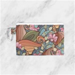 Multicolored Flower Decor Flowers Patterns Leaves Colorful Canvas Cosmetic Bag (Small)