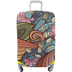 Multicolored Flower Decor Flowers Patterns Leaves Colorful Luggage Cover (Large) from ArtsNow.com