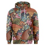 Multicolored Flower Decor Flowers Patterns Leaves Colorful Men s Overhead Hoodie