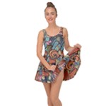 Multicolored Flower Decor Flowers Patterns Leaves Colorful Inside Out Casual Dress