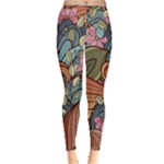 Multicolored Flower Decor Flowers Patterns Leaves Colorful Inside Out Leggings