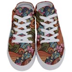 Multicolored Flower Decor Flowers Patterns Leaves Colorful Half Slippers