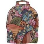 Multicolored Flower Decor Flowers Patterns Leaves Colorful Mini Full Print Backpack