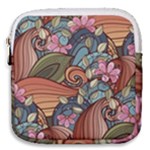 Multicolored Flower Decor Flowers Patterns Leaves Colorful Mini Square Pouch