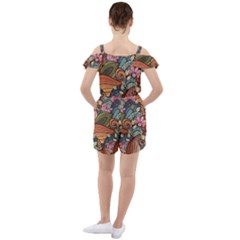 Ruffle Cut Out Chiffon Playsuit 