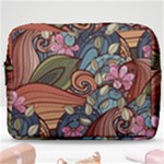 Multicolored Flower Decor Flowers Patterns Leaves Colorful Make Up Pouch (Large)