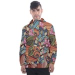 Multicolored Flower Decor Flowers Patterns Leaves Colorful Men s Front Pocket Pullover Windbreaker