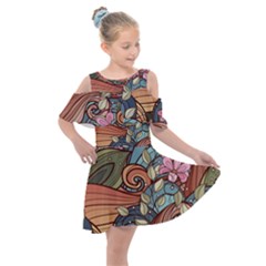 Kids  Shoulder Cutout Chiffon Dress 