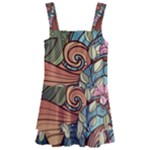 Multicolored Flower Decor Flowers Patterns Leaves Colorful Kids  Layered Skirt Swimsuit