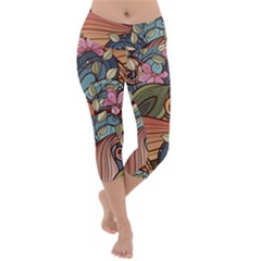 Lightweight Velour Capri Yoga Leggings 