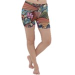 Multicolored Flower Decor Flowers Patterns Leaves Colorful Lightweight Velour Yoga Shorts