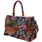 Multicolored Flower Decor Flowers Patterns Leaves Colorful Duffel Travel Bag