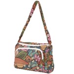 Multicolored Flower Decor Flowers Patterns Leaves Colorful Front Pocket Crossbody Bag