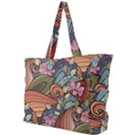 Multicolored Flower Decor Flowers Patterns Leaves Colorful Simple Shoulder Bag