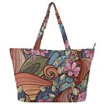 Multicolored Flower Decor Flowers Patterns Leaves Colorful Full Print Shoulder Bag