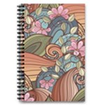 Multicolored Flower Decor Flowers Patterns Leaves Colorful 5.5  x 8.5  Notebook