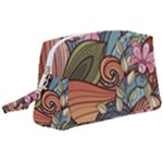 Multicolored Flower Decor Flowers Patterns Leaves Colorful Wristlet Pouch Bag (Large)