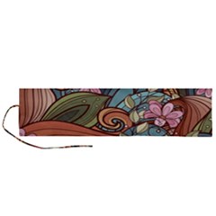 Multicolored Flower Decor Flowers Patterns Leaves Colorful Roll Up Canvas Pencil Holder (L) from ArtsNow.com