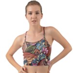 Multicolored Flower Decor Flowers Patterns Leaves Colorful Mini Tank Bikini Top