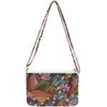 Multicolored Flower Decor Flowers Patterns Leaves Colorful Double Gusset Crossbody Bag