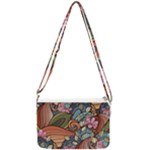 Multicolored Flower Decor Flowers Patterns Leaves Colorful Double Gusset Crossbody Bag