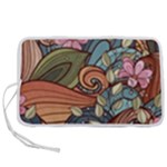 Multicolored Flower Decor Flowers Patterns Leaves Colorful Pen Storage Case (M)