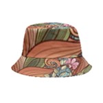 Multicolored Flower Decor Flowers Patterns Leaves Colorful Inside Out Bucket Hat