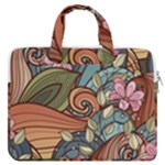 Multicolored Flower Decor Flowers Patterns Leaves Colorful MacBook Pro 13  Double Pocket Laptop Bag