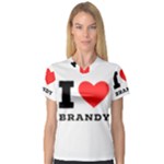 I love brandy V-Neck Sport Mesh Tee