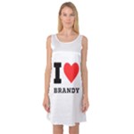 I love brandy Sleeveless Satin Nightdress