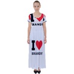 I love brandy High Waist Short Sleeve Maxi Dress