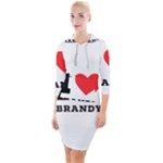 I love brandy Quarter Sleeve Hood Bodycon Dress