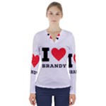 I love brandy V-Neck Long Sleeve Top