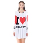 I love brandy Long Sleeve V-neck Flare Dress