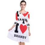 I love brandy Quarter Sleeve Waist Band Dress