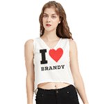 I love brandy V-Neck Cropped Tank Top