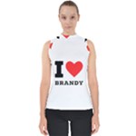 I love brandy Mock Neck Shell Top