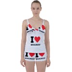 I love brandy Tie Front Two Piece Tankini