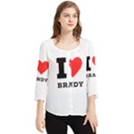 I love brandy Chiffon Quarter Sleeve Blouse