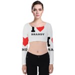 I love brandy Velvet Long Sleeve Crop Top