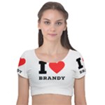 I love brandy Velvet Short Sleeve Crop Top 