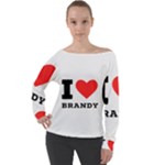 I love brandy Off Shoulder Long Sleeve Velour Top