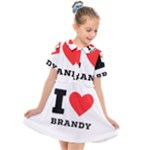 I love brandy Kids  Short Sleeve Shirt Dress