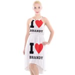 I love brandy High-Low Halter Chiffon Dress 