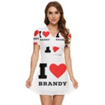 I love brandy V-Neck High Waist Chiffon Mini Dress